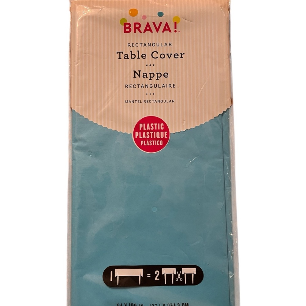 Blue Rectangular Plastic Table Cover